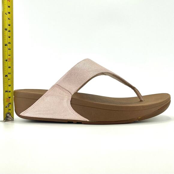 Fitflop Lulu Thong-Toe Sandal/Flip Flop Size 10 Rose Gold Arch Support Cushioned - Picture 8 of 16